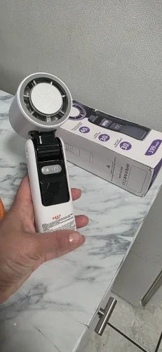 Ventilateur Turbo Portatif, 5 Vitesses de Vent, Rechargeable par USB, Ventilateur à Main 3 en 1 pour Activités de Plein Air, Voyages, Plage